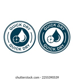 Quick dry logo badge vector. Suitable for product label and information