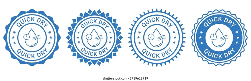 Conjunto de logotipo de insignia de sello de secado rápido para uso de oficina y comercial