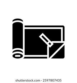 quick dry towel ultralight hiking glyph icon vector. quick dry towel ultralight hiking sign. isolated symbol illustration