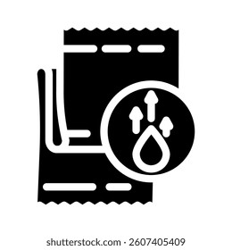 quick dry towel ultralight hiking glyph icon vector. quick dry towel ultralight hiking sign. isolated symbol illustration