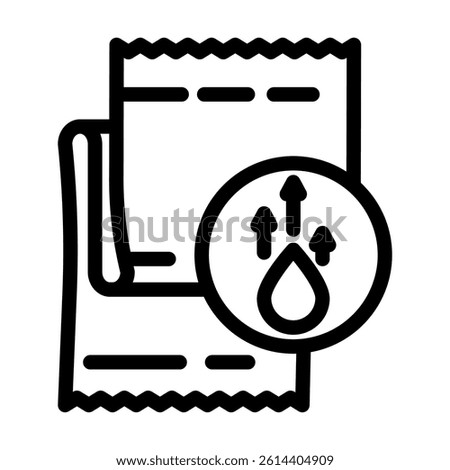 quick dry towel ultralight hiking line icon vector. quick dry towel ultralight hiking sign. isolated contour symbol black illustration