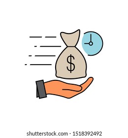 Quick and easy loan fast money providence icon vector illustration. easy instant credit, loan payment, fast money icon, finance color symbol for web and mobile phone on white background 