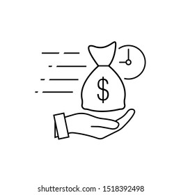 Quick and easy loan fast money providence icon vector illustration. easy instant credit, loan payment, fast money icon, finance thin line symbol for web and mobile phone on white background 