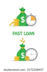 Quick and easy loan fast money providence icon vector illustration. easy instant credit, loan payment, fast money icon, finance