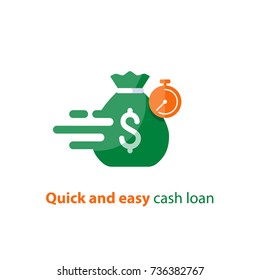 Quick And Easy Loan, Fast Money Providence, Business And Finance Services, Timely Payment Financial Solution Vector Icon