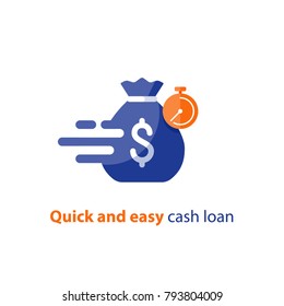 Quick And Easy Loan, Fast Money Providence, Business And Finance Services, Timely Payment, Financial Solution, Vector Icon