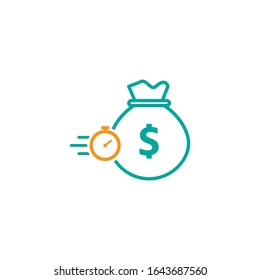 Quick and easy loan icon design. Fast money providence symbol. Vector illustration