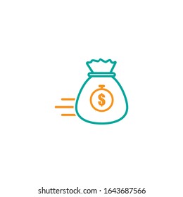Quick and easy loan icon design. Fast money providence symbol. Vector illustration