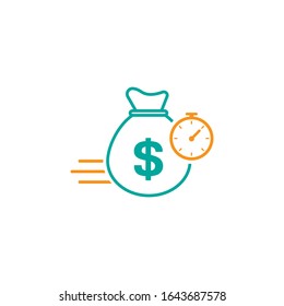 Quick and easy loan icon design. Fast money providence symbol. Vector illustration