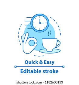 Quick   easy services concept icon  Coffee break  Good morning idea thin line illustration  Rest  Vector isolated outline drawing  Editable stroke