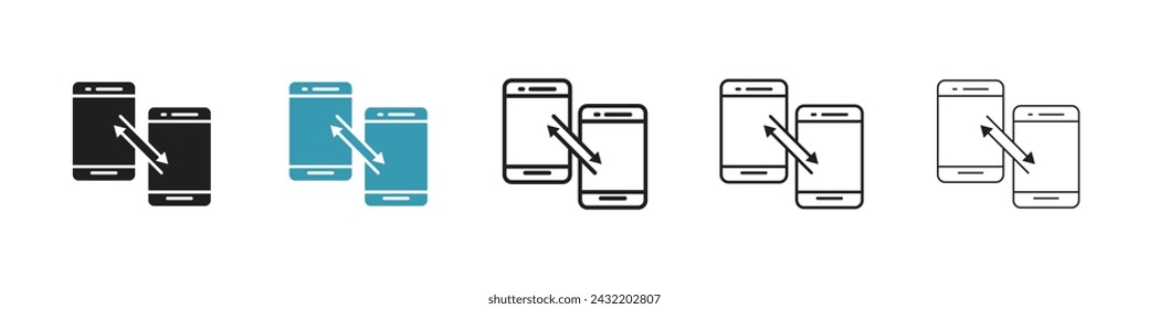 Conjunto de iconos vectoriales de intercambio rápido. Símbolo de vector de transferencia de datos rápida para diseño de interfaz de usuario.