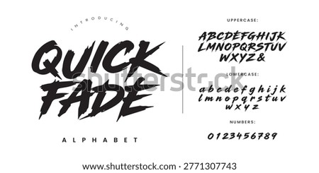 Quick Fade fast motion brush font display typeface for racing sports brand and energetic action poster