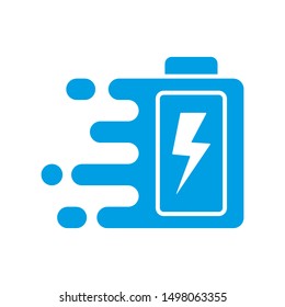 Quick And Fast Battery Charging Icon With Thunder Sign. Quick Charge Logo. Vector Illustration. EPS 10