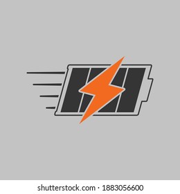 Quick and fast battery charging icon. Flat style. Isolated.