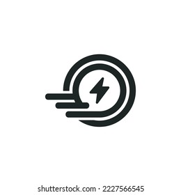 Quick and fast charge logo icon isolated on white background