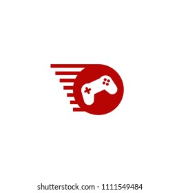 Quick fast gaming gamepad joystick logo icon