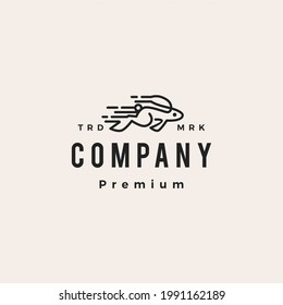 schnelles Hasen-Hasen-Hasen-Hipster-Vintage-Logo Vektorsymbol