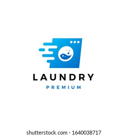 quick fast laundry dash logo vector icon illustration