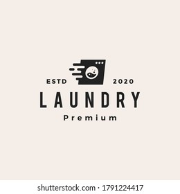 schnelles Waschwaschwasser-Hipster-Vintage-Logo Vektorsymbol