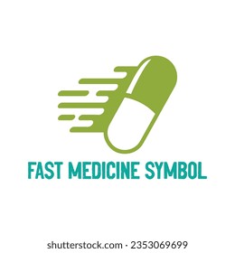 Quick Fast Medicine Capsule Pill Hospital Drugstore Delivery Service Icon Symbol illustration