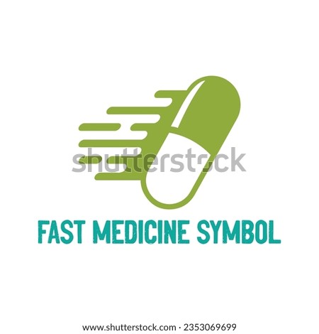 Quick Fast Medicine Capsule Pill Hospital Drugstore Delivery Service Icon Symbol illustration