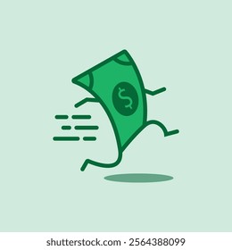Quick fast money logo symbol vector 