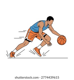 Quick Footwork Basketball Move Crossover Dribble Minimal Vector Art