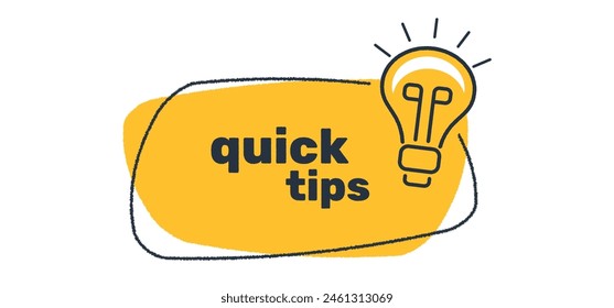 Quick or Helpful tips icon. Banner design for business and advertising. Orange or yellow color. Vector illustration.