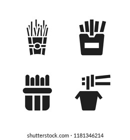 quick icon. 4 quick vector icons set. noodle and french fries icons for web and design about quick theme