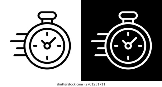 Icono rápido de la línea de Ilustración vectorial de estilo blanco y negro
