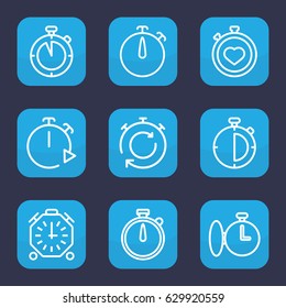 Quick icon. set of 9 outline quick icons such as