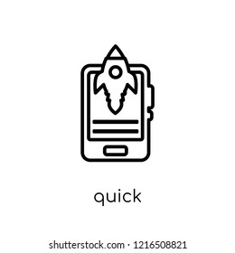 quick icon. Trendy modern flat linear vector quick icon on white background from thin line collection, outline vector illustration