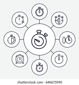 Quick icons set. set of 9 quick outline icons such as