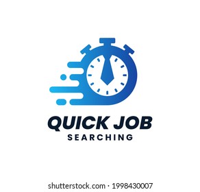 Quick Job Logo Template Design. Fast tie vector illustration