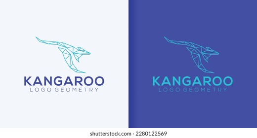 quick jump kangaroo geometry logo collection