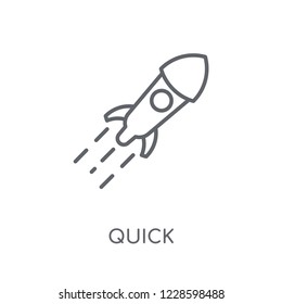 Quick linear icon. Modern outline Quick logo concept on white background from Startup Strategy and Success collection. Suitable for use on web apps, mobile apps and print media.