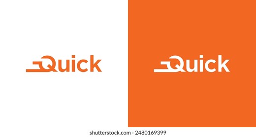 The Quick logo design is fast and modern