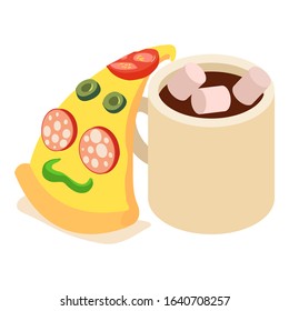 Quick lunch icon. Isometric illustration of quick lunch vector icon for web