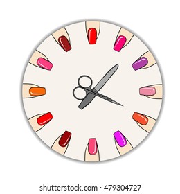 quick manicure. Watch with nails