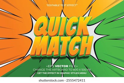 Quick Match 3d text effect editable effect