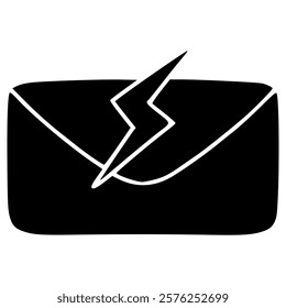 quick message or fast response with thunder mark hand drawn doodle glyph icon