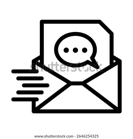 Quick Message icon outline set sign