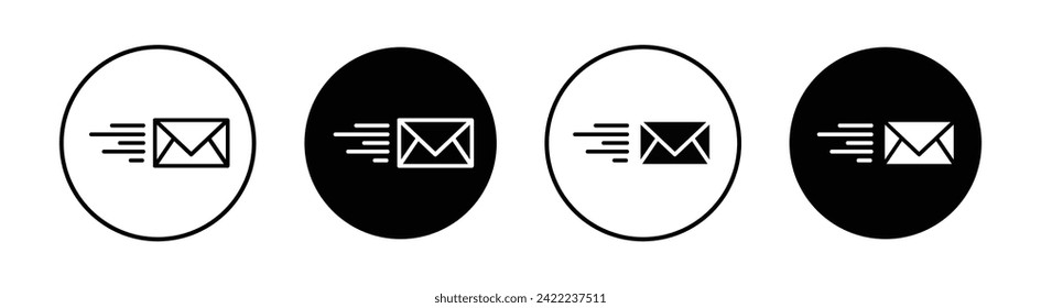 Quick Message Vector Line Icon Illustration.