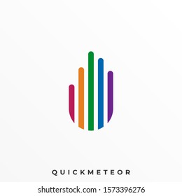 Quick Meteor Illustration Vector Template. Suitable for Creative Industry, Multimedia, entertainment, Educations, Shop, and any related business
