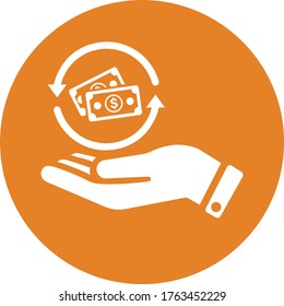 Quick money exchange vector icon, vector graphics for various use.