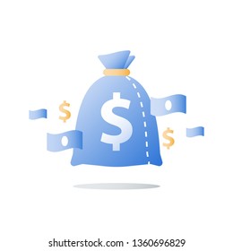 Quick money, fast cash loan, invest fund, budget plan, interest rate, stock market, broker services, revenue increase, capital growth, wealth management, value investment, finance concept, vector icon