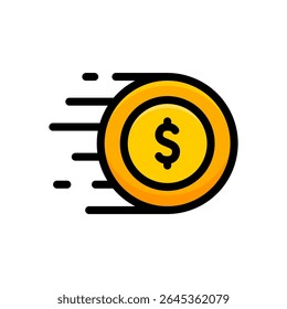 Ícone Dinheiro Rápido Finanças Vetor Estilo de Design Colorido
