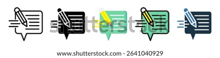 Quick Notes Icon Multiple Style Vector Illustration
