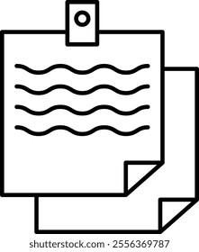 Quick Notes Vector Line Icon Design
