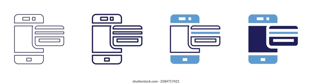 Quick pay solutions icon in 4 different styles. Thin Line, Line, Bold Line, Duotone. Duotone style. Editable stroke.